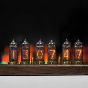 Nixie clock IN-14, In14 Tube, Wood base